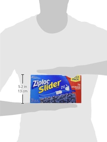 Ziploc Quart Food Storage Slider Bags, Power Shield Technology for More Durability, 42 Count