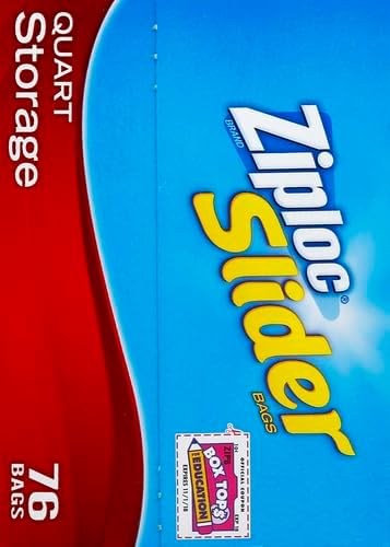 Ziploc Quart Food Storage Slider Bags, Power Shield Technology for More Durability, 42 Count