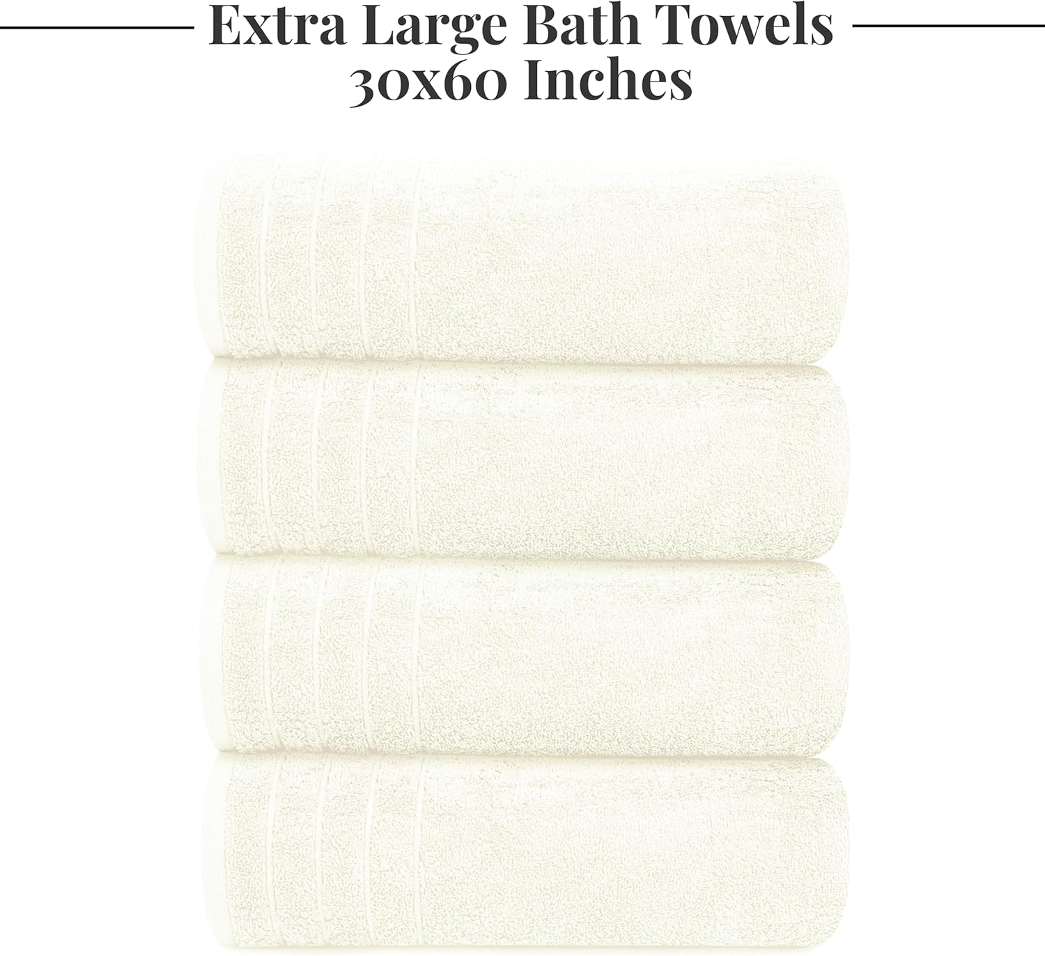 Tens Towels Extra Large Bath Towels 30 x 60 Inches, 100% Cotton, Larger & Lighter, Quicker to Dry, Lighter Weight, Super Soft and Absorbent, Perfect Bathroom Towels