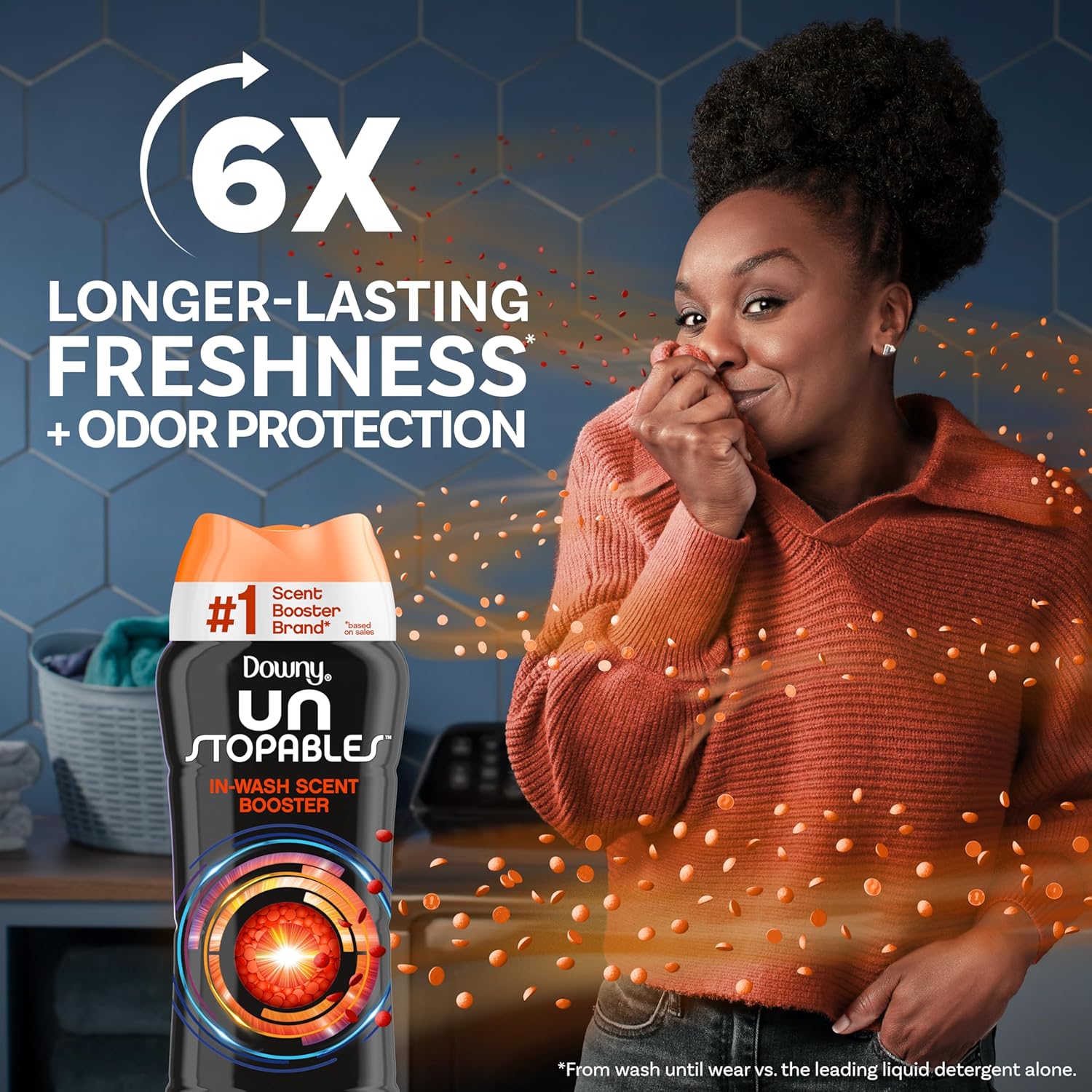 Downy Unstopables In Wash Scent Booster Beads, Fresh Scent, 24 oz, Downy Scent Booster Beads, Unstoppable Laundry Beads, Odor Protection