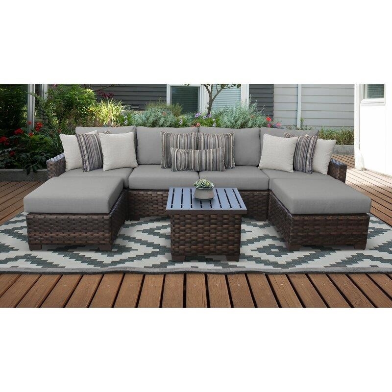 River Brook 7 Piece Outdoor Wicker Patio Furniture Set 07a