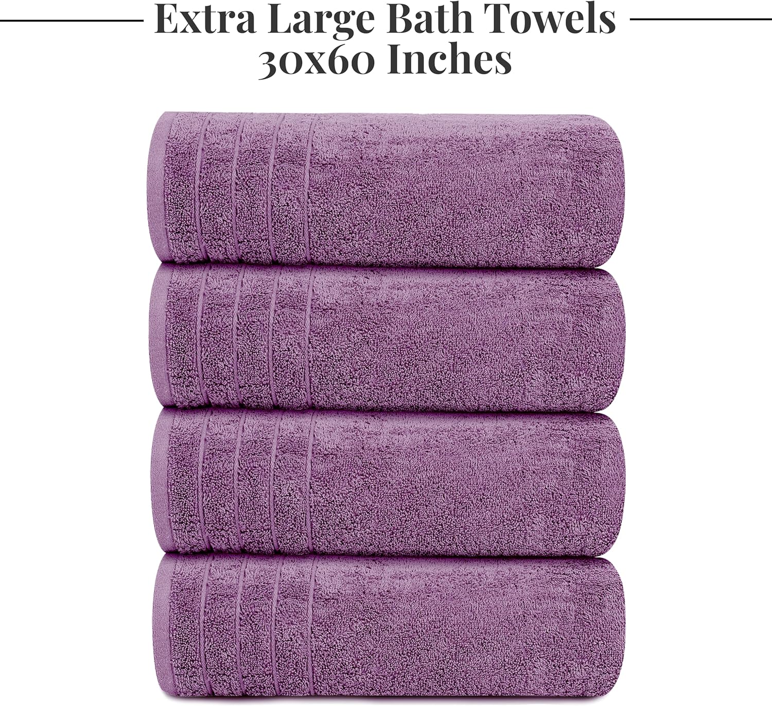 Tens Towels Extra Large Bath Towels 30 x 60 Inches, 100% Cotton, Larger & Lighter, Quicker to Dry, Lighter Weight, Super Soft and Absorbent, Perfect Bathroom Towels