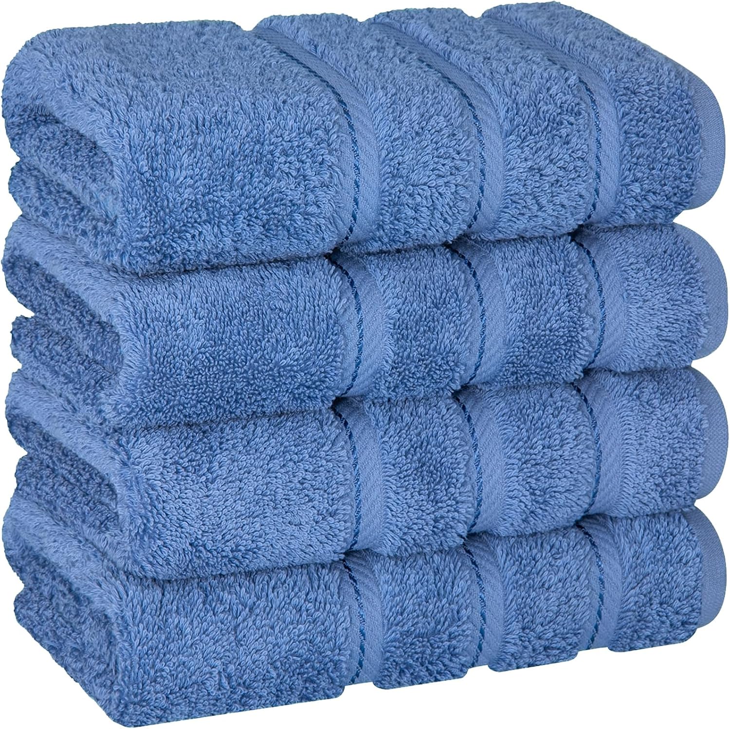 American Soft Linen Luxury 6 Piece Towel Set, 2 Bath Towels 2 Hand Towels 2 Washcloths, 100% Cotton Turkish Towels for Bathroom, Light Grey Towel Sets