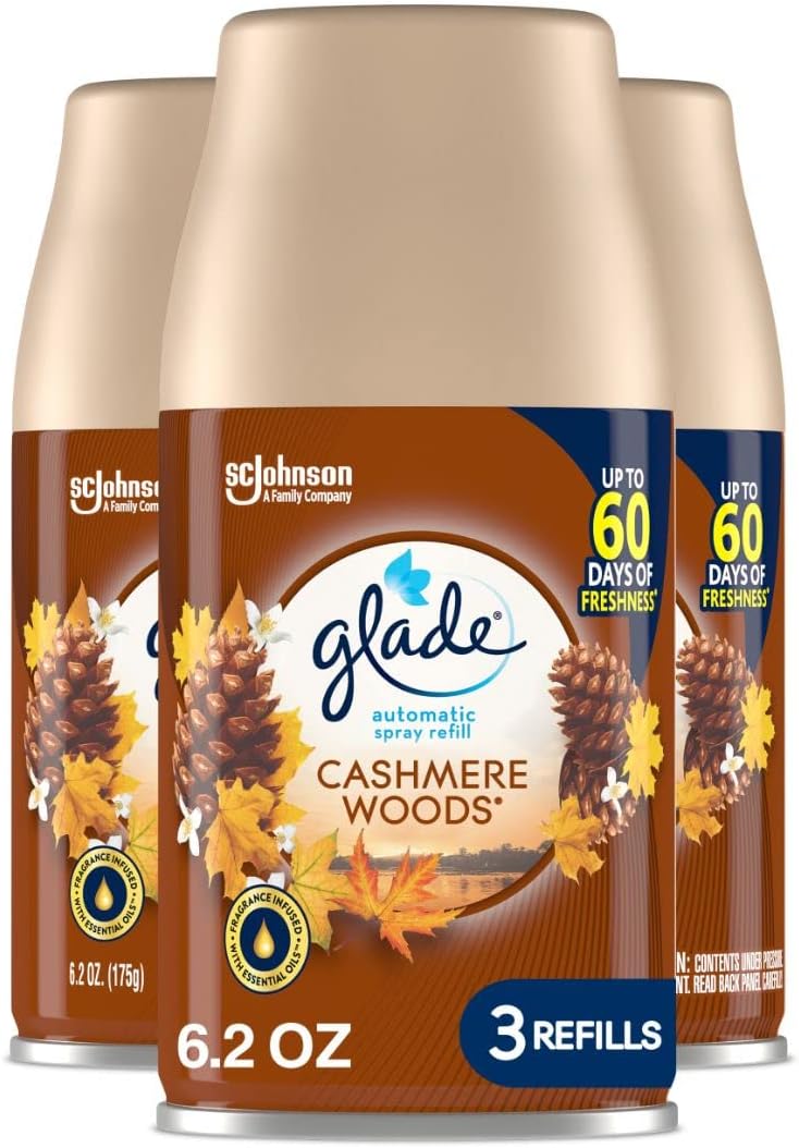 Glade Automatic Spray Air Freshener Refill, Scented Air Freshener for Home and Bathroom, Clean Linen, 6.2 Oz, 3 Count