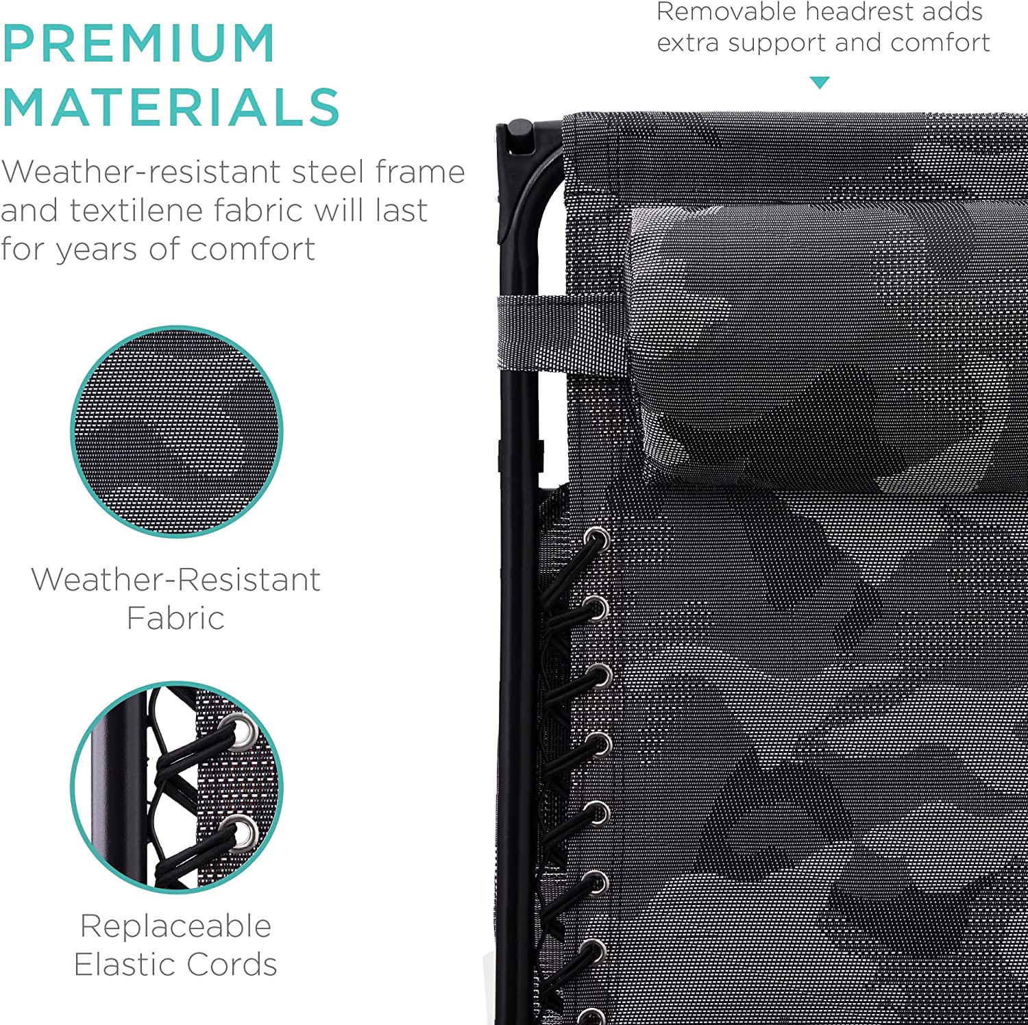 Folding Zero Gravity Outdoor Recliner Patio Lounge Chair w/Adjustable Canopy Shade, Headrest, Side Accessory Tray, Textilene Mesh - Beige