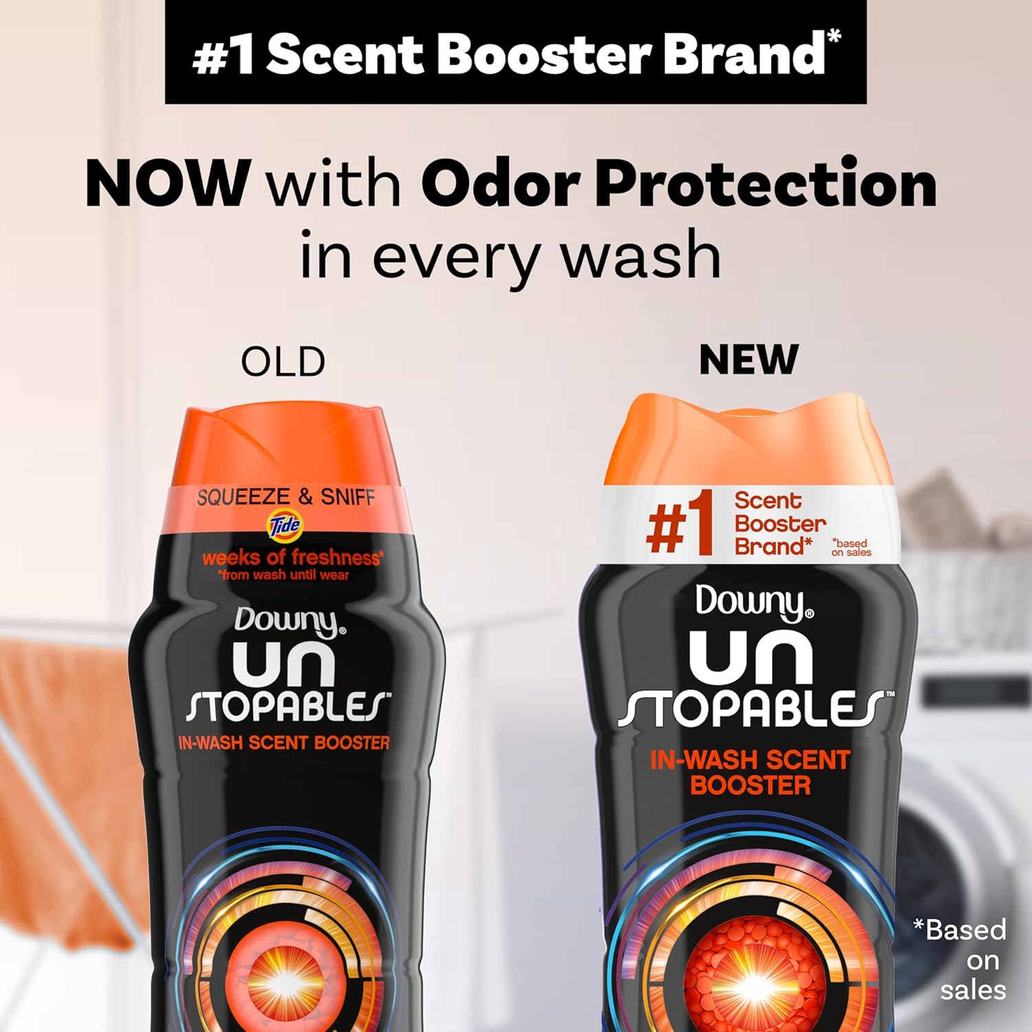 Downy Unstopables In Wash Scent Booster Beads, Fresh Scent, 24 oz, Downy Scent Booster Beads, Unstoppable Laundry Beads, Odor Protection