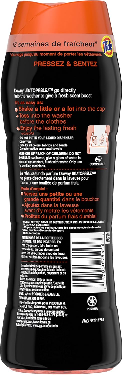 Downy Unstopables In Wash Scent Booster Beads, Fresh Scent, 24 oz, Downy Scent Booster Beads, Unstoppable Laundry Beads, Odor Protection