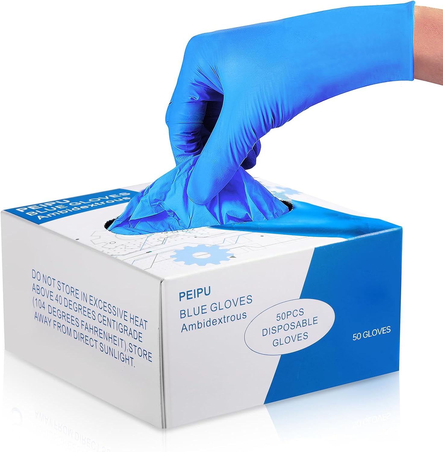 PEIPU Nitrile Exam Gloves Disposable Gloves，Powder Free, Cleaning Service Gloves, Latex Free