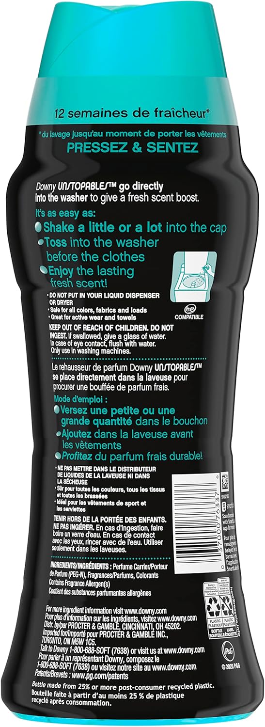 Downy Unstopables In Wash Scent Booster Beads, Fresh Scent, 24 oz, Downy Scent Booster Beads, Unstoppable Laundry Beads, Odor Protection