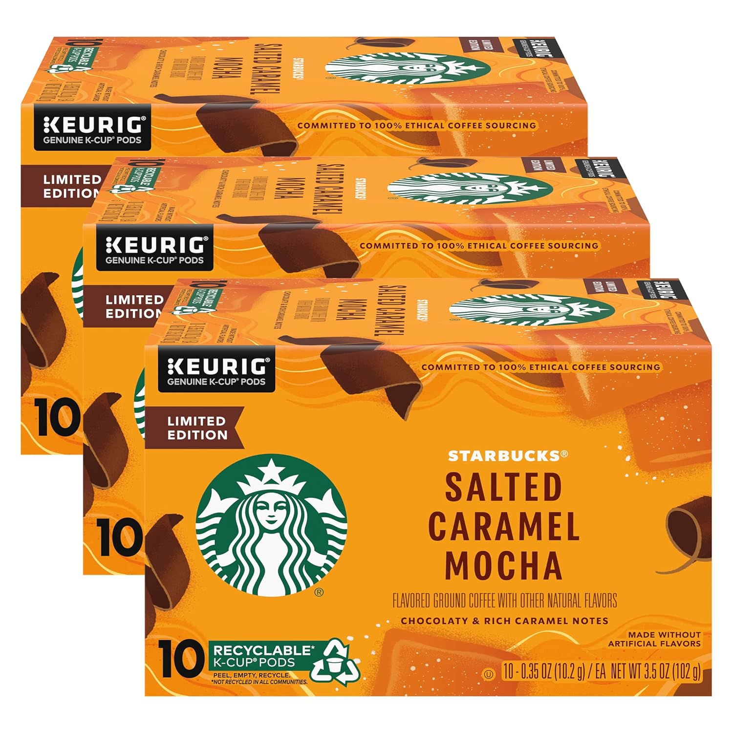 Starbucks K-Cup Coffee Pods, Starbucks Blonde Roast Coffee, Veranda Blend for Keurig Brewers, 100% Arabica, 6 boxes (60 pods total)