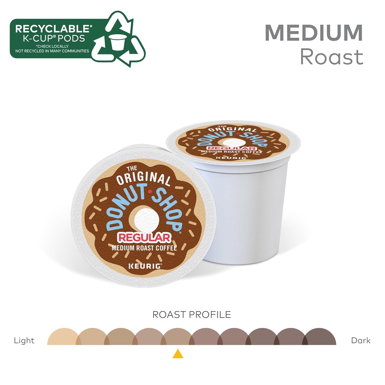The Original Donut Shop Regular Keurig Single-Serve K-Cup Pods, Medium Roast Coffee, 96 Count