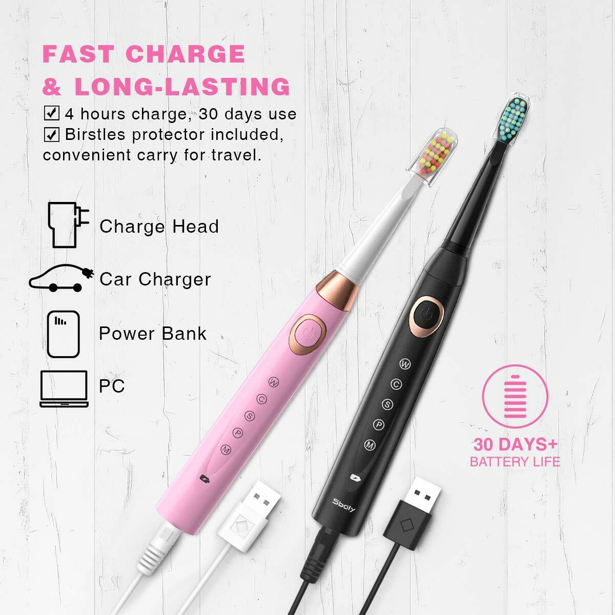 5 Mode Electric Toothbrush Sonic Rechargeable Smart Toothbrush