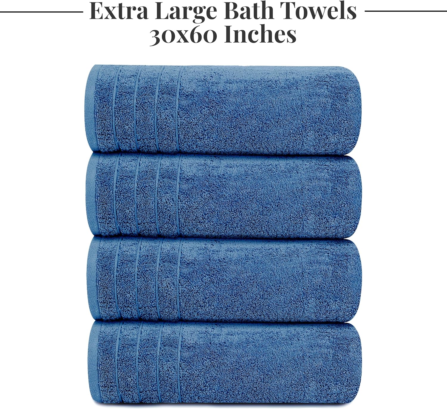 Tens Towels Extra Large Bath Towels 30 x 60 Inches, 100% Cotton, Larger & Lighter, Quicker to Dry, Lighter Weight, Super Soft and Absorbent, Perfect Bathroom Towels