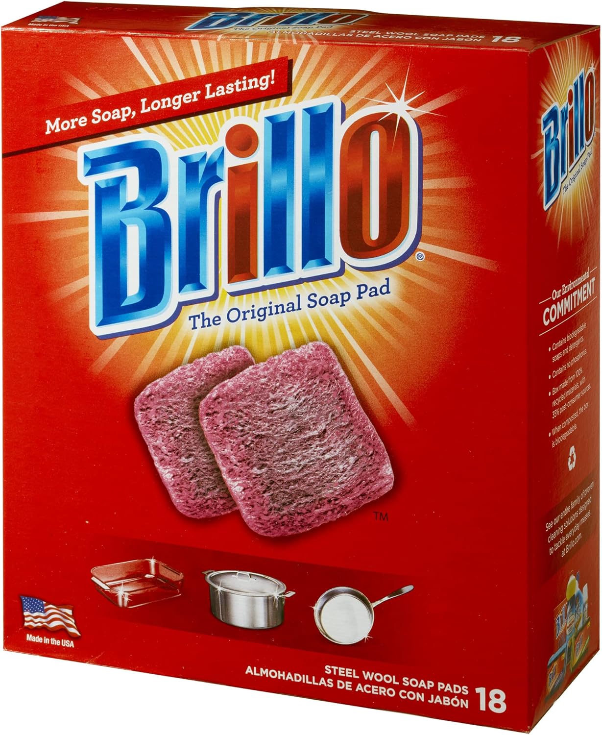 Brillo Basics Steel Wool Scrub Pads, 8-ct. Box
