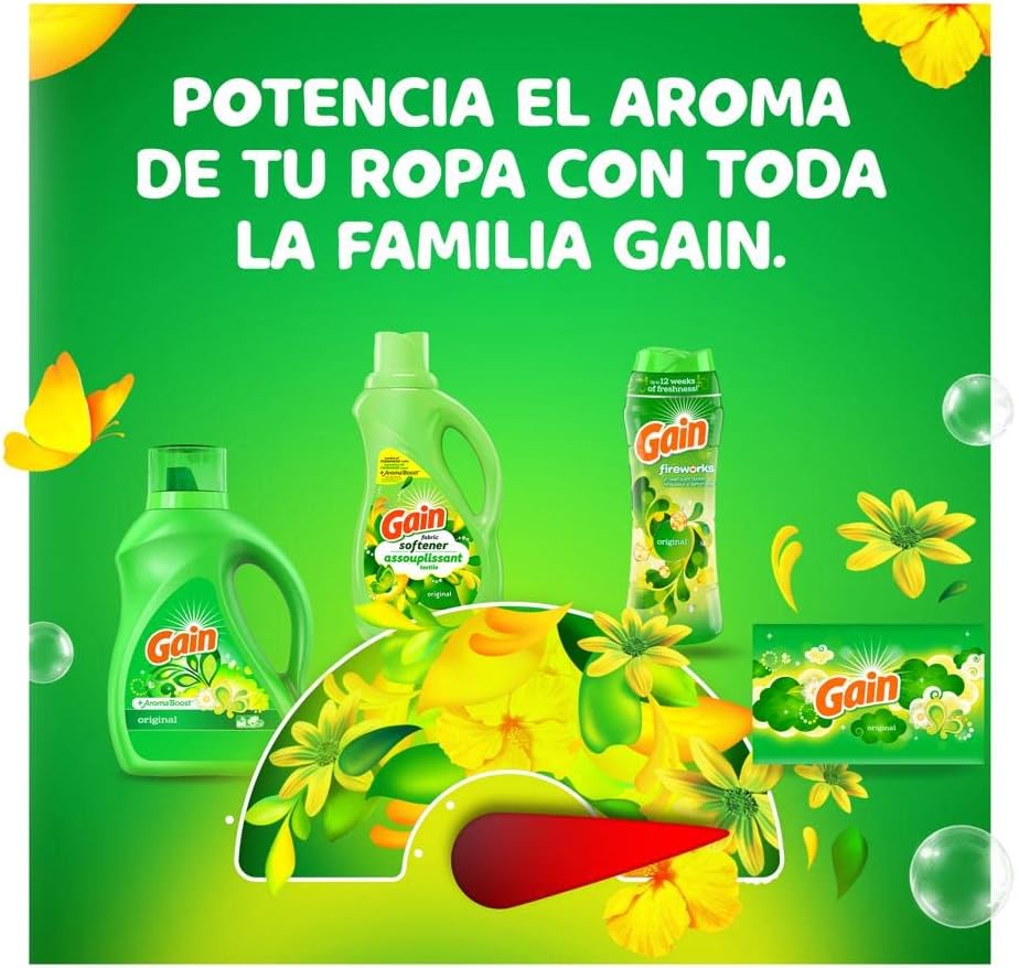 Gain + Aroma Boost Laundry Detergent Liquid, Original Scent, 107 Loads, 154 fl oz, HE Compatible Laundry Soap with Febreze and Oxi