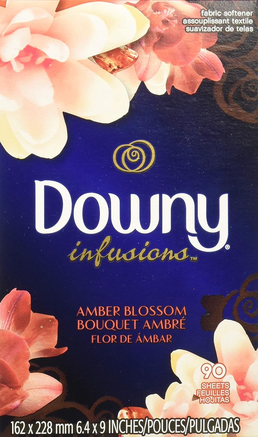 Downy Infusions Mega Dryer Sheets, Laundry Fabric Softener, CALM, Lavender and Vanilla Bean, 180 Count (3 box of 60 sheets)