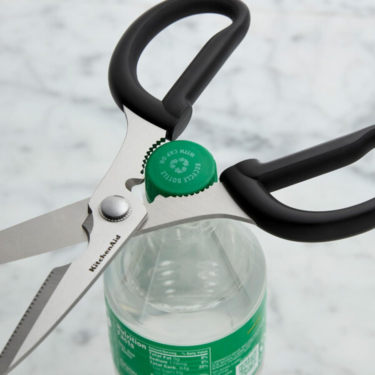 KitchenAid All Purpose Kitchen Shears with Protective Sheath for Everyday use, Dishwasher Safe Stainless Steel Scissors with Comfort Grip, 8.72-Inch, Black