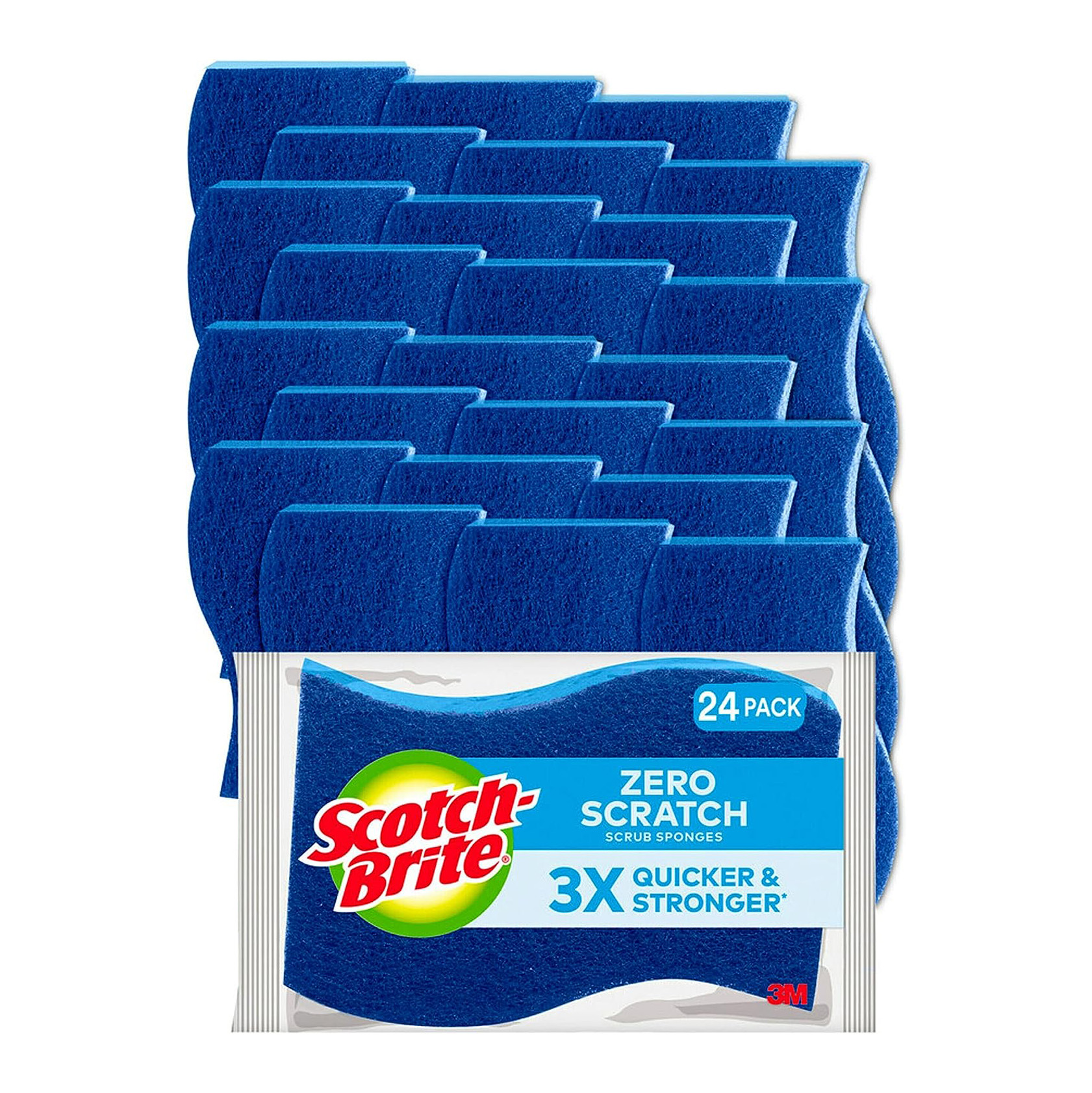 Scotch-Brite Zero Scratch Non-Scratch Scrub Sponges, Sponges for Cleaning Kitchen, Bathroom, and Household, non-scratch Sponges Safe for Non-Stick Cookware, 9 Scrubbing Sponges