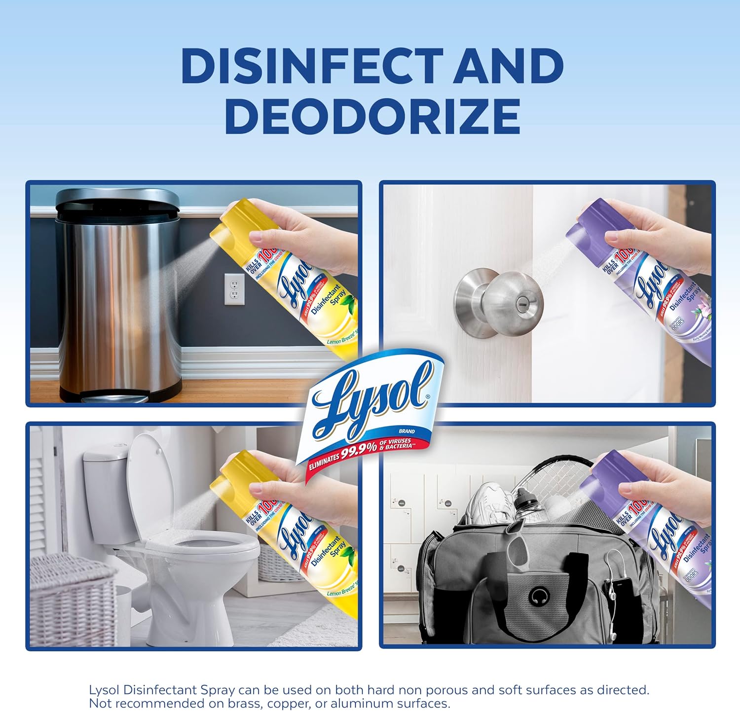 Lysol Disinfectant Spray, Sanitizing And Antibacterial Spray, For Disinfecting And Deodorizing, Early Morning Breeze, 19 Fl Oz (Pack Of 2), Packaging May Vary