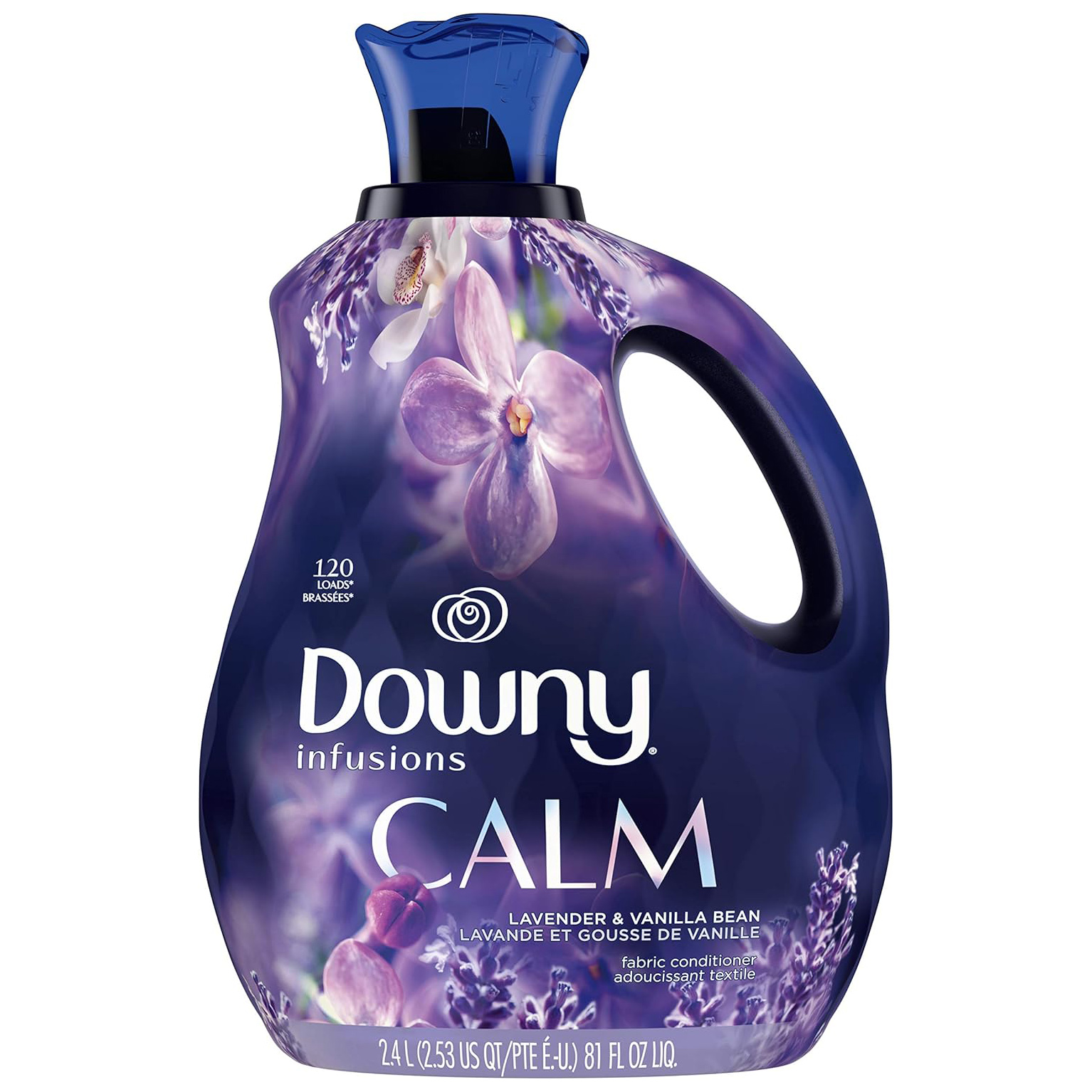 Downy Infusions Laundry Fabric Softener Liquid, CALM, Lavender and Vanilla Bean Scent, 56 fl oz (Pack of 2)