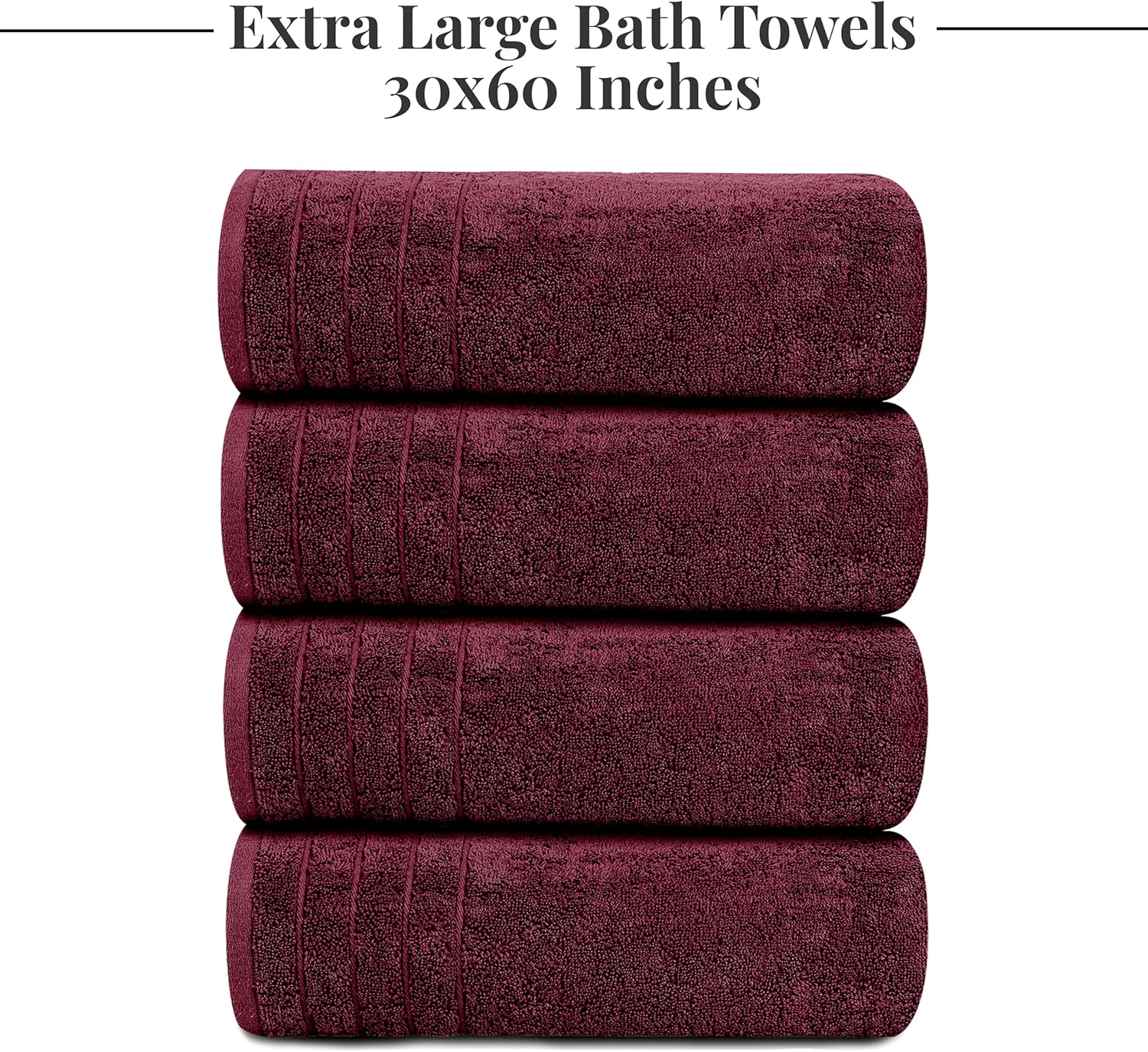 Tens Towels Extra Large Bath Towels 30 x 60 Inches, 100% Cotton, Larger & Lighter, Quicker to Dry, Lighter Weight, Super Soft and Absorbent, Perfect Bathroom Towels