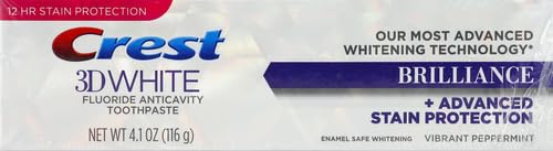 Crest 3D White Advanced Luminous Mint Teeth Whitening Toothpaste, 3.7 oz Pack of 4 - Helps Remove Surface Stains, Whitens Teeth, Strengthens Tooth Enamel, Protects Against Cavities