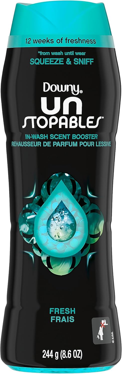 Downy Unstopables In Wash Scent Booster Beads, Fresh Scent, 24 oz, Downy Scent Booster Beads, Unstoppable Laundry Beads, Odor Protection