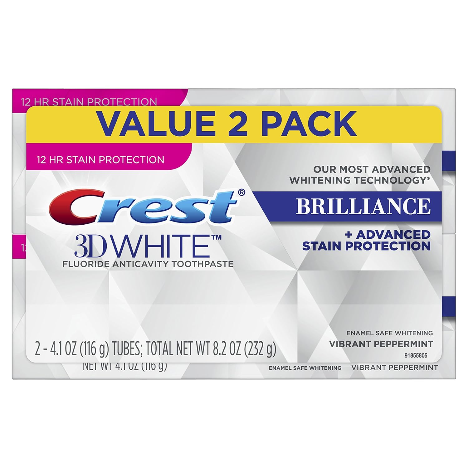 Crest 3D White Advanced Luminous Mint Teeth Whitening Toothpaste, 3.7 oz Pack of 4 - Helps Remove Surface Stains, Whitens Teeth, Strengthens Tooth Enamel, Protects Against Cavities