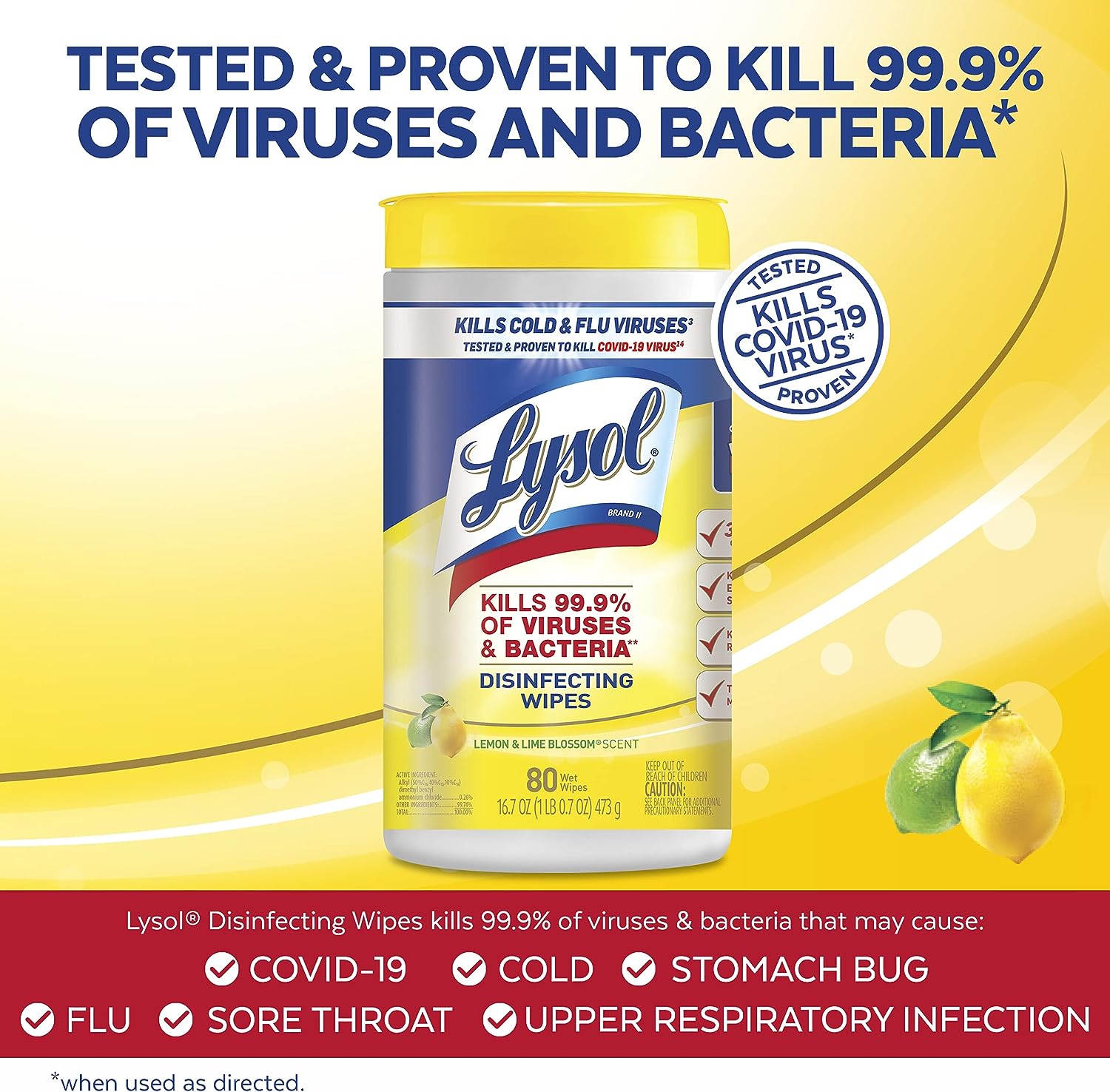 Lysol Disinfectant Wipes Bundle, Multi-Surface Antibacterial Cleaning Wipes, For Disinfecting & Cleaning, contains x2 Lemon & Lim Blossom (80ct) x1 Crisp Linen (80 Ct) & x1 Mango & Hibiscus (80 Ct)