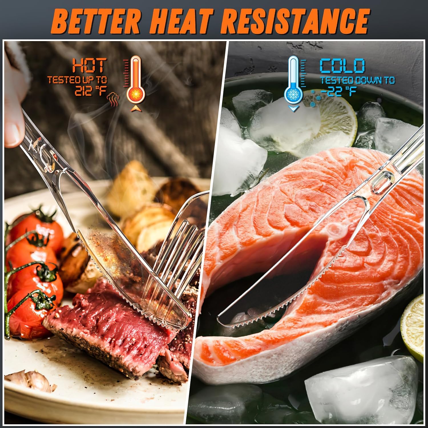 360 Count Plastic Silver Ware Heavy Duty, 120 Forks, 120 Spoons, 120 Knives, Heat Resistant & BPA Free Disposable SilverWare, Disposable Cutlery set, Premium Clear Utencils for Party Supply