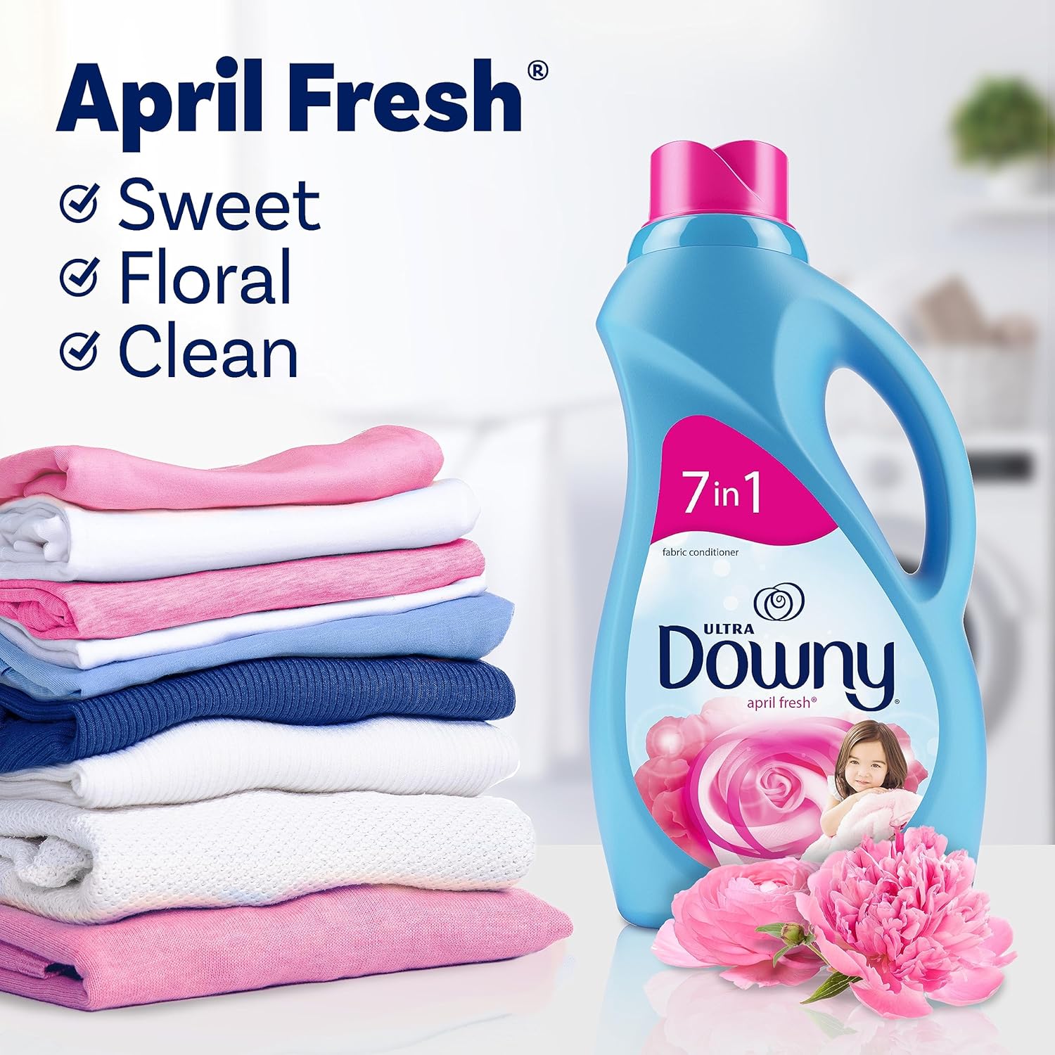 Downy Fabric Softener Liquid, Cool Cotton Scent, 140 fl oz, 190 Loads