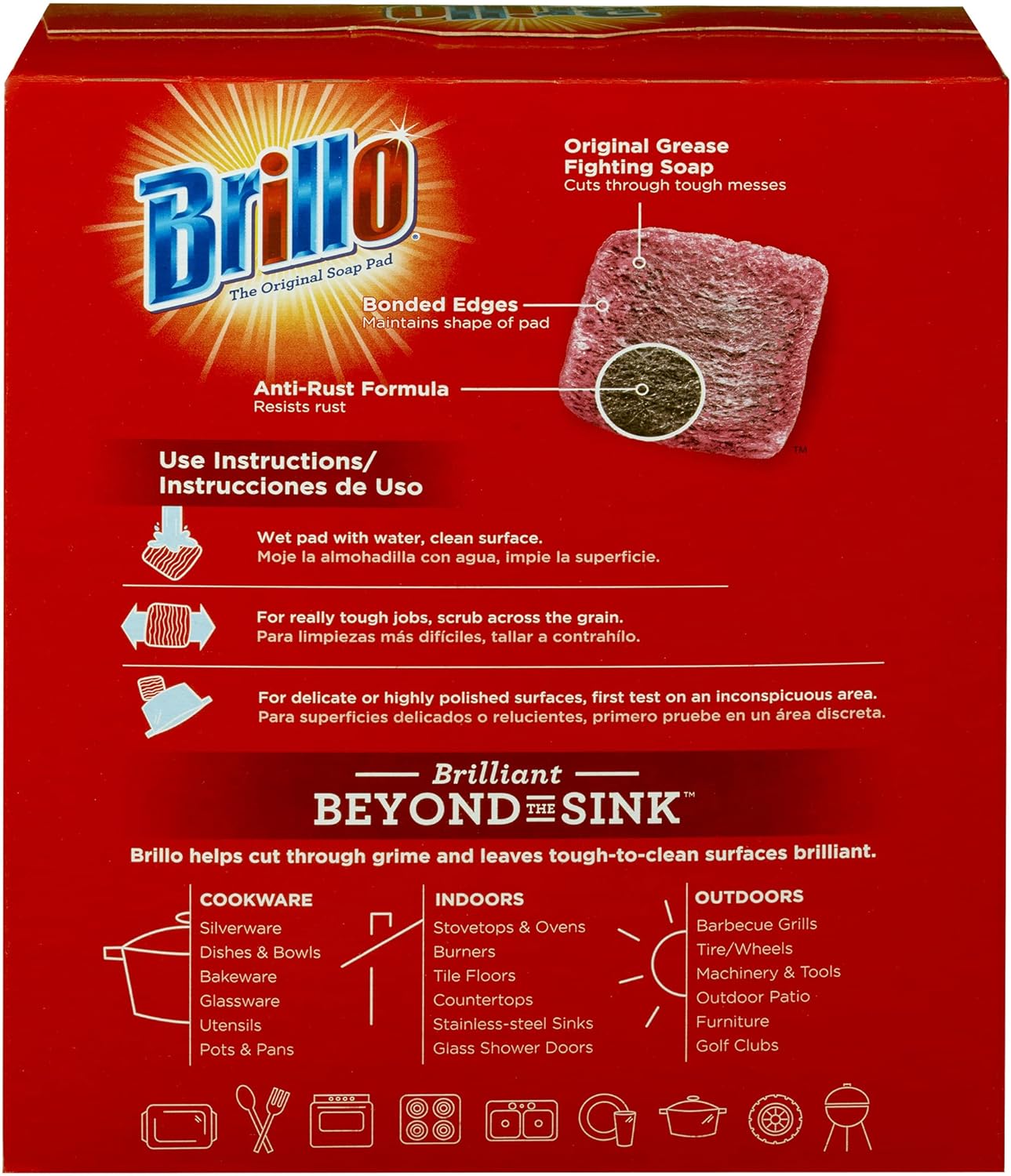 Brillo Basics Steel Wool Scrub Pads, 8-ct. Box