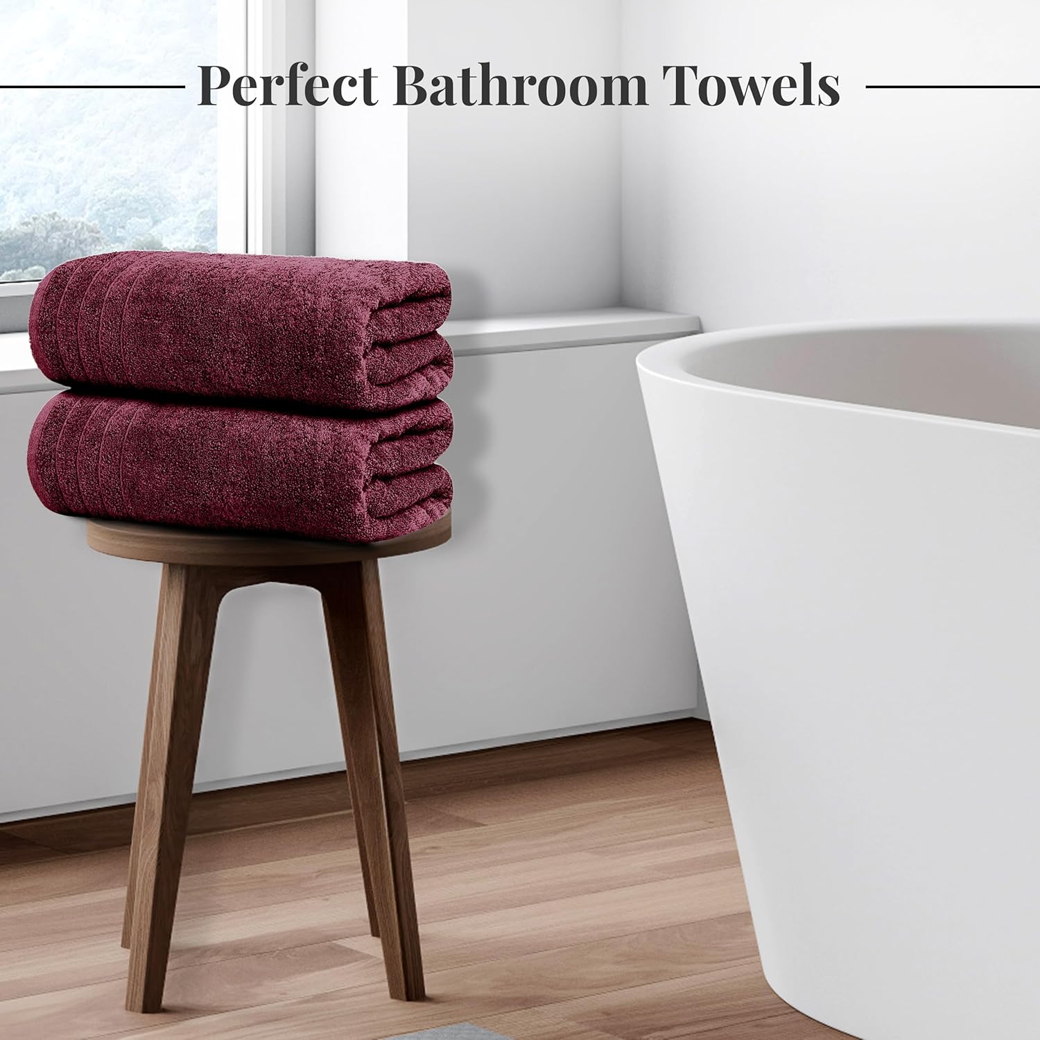 Tens Towels Extra Large Bath Towels 30 x 60 Inches, 100% Cotton, Larger & Lighter, Quicker to Dry, Lighter Weight, Super Soft and Absorbent, Perfect Bathroom Towels