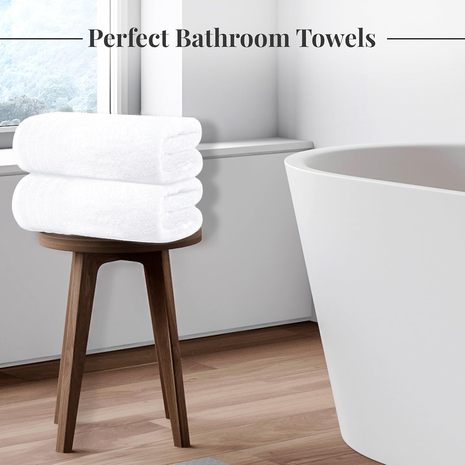 Tens Towels Extra Large Bath Towels 30 x 60 Inches, 100% Cotton, Larger & Lighter, Quicker to Dry, Lighter Weight, Super Soft and Absorbent, Perfect Bathroom Towels