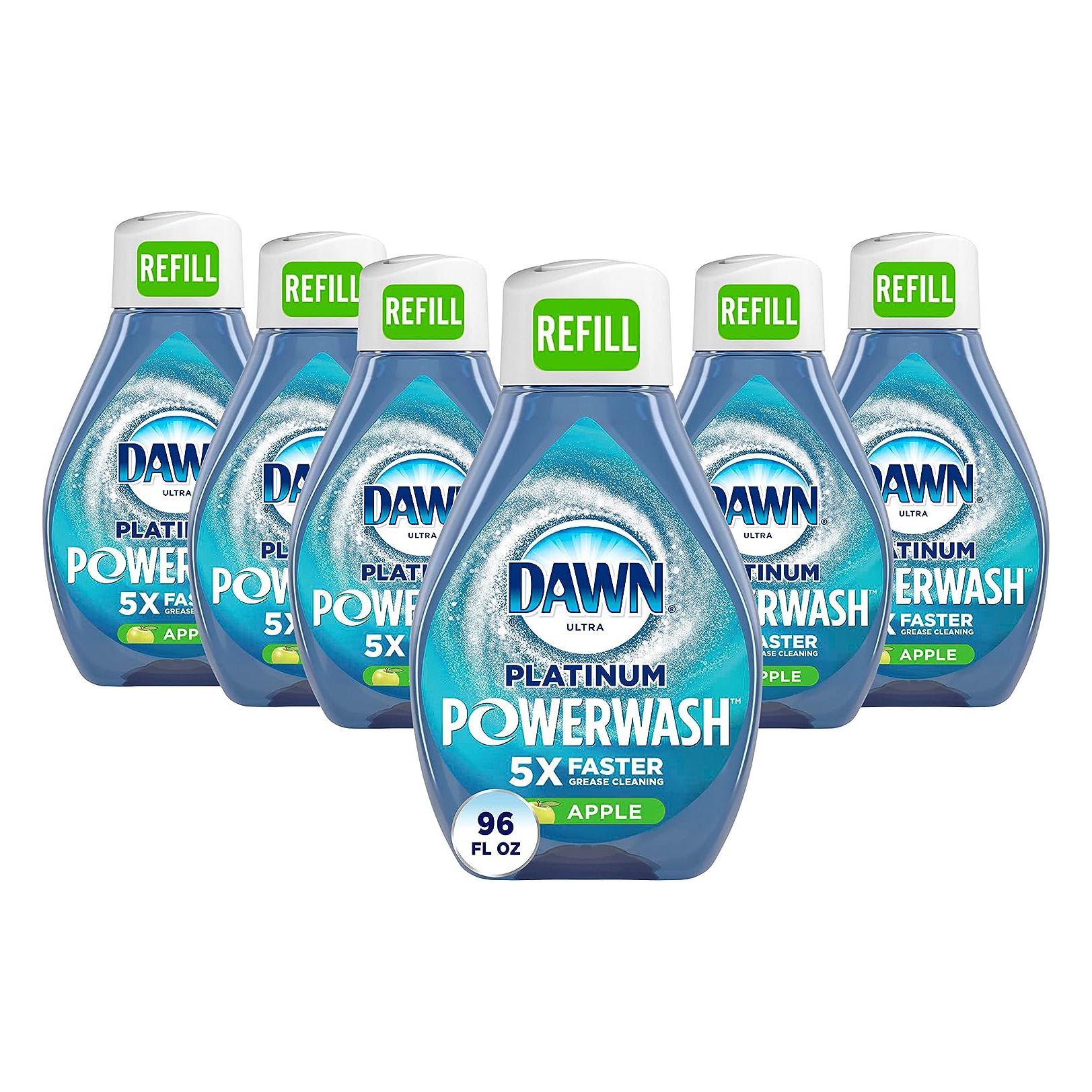 Dawn Platinum Powerwash Dish Spray, Dish Soap Cleaning Spray, Apple Scent Refill, 16 Fl Oz (Pack of 6) (Packaging may vary), Dish Soap Spray
