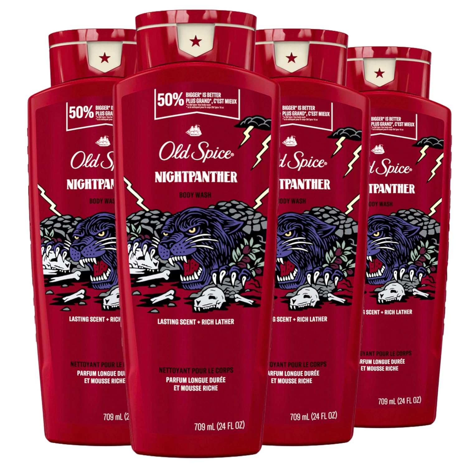 Old Spice Body Wash for Men, 24/7 Shower Fresh with Lasting Scent, Red Collection, Swagger with Cedarwood Scent, 24 fl oz (Pack of 2)