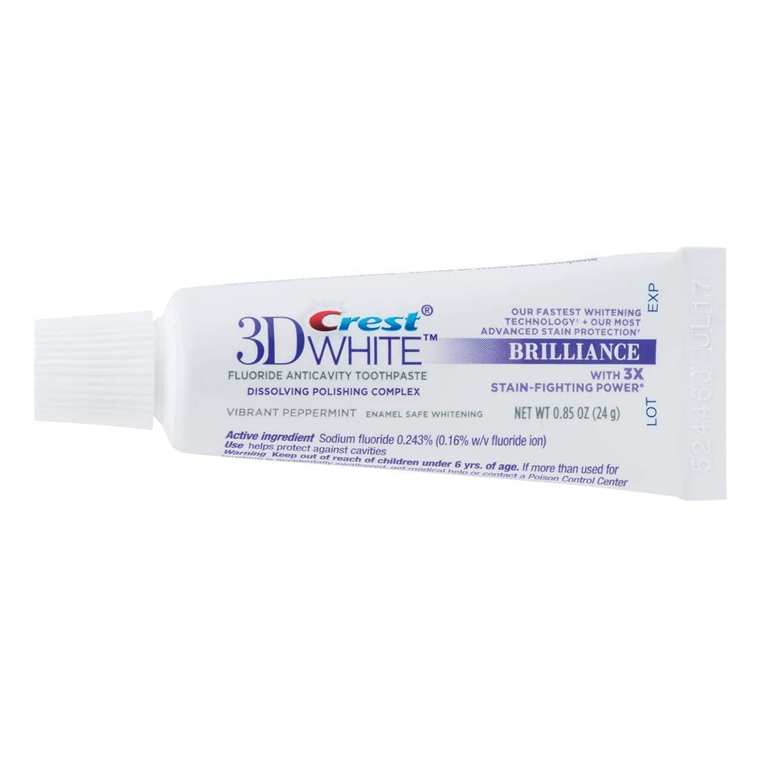 Crest 3D White Advanced Luminous Mint Teeth Whitening Toothpaste, 3.7 oz Pack of 4 - Helps Remove Surface Stains, Whitens Teeth, Strengthens Tooth Enamel, Protects Against Cavities