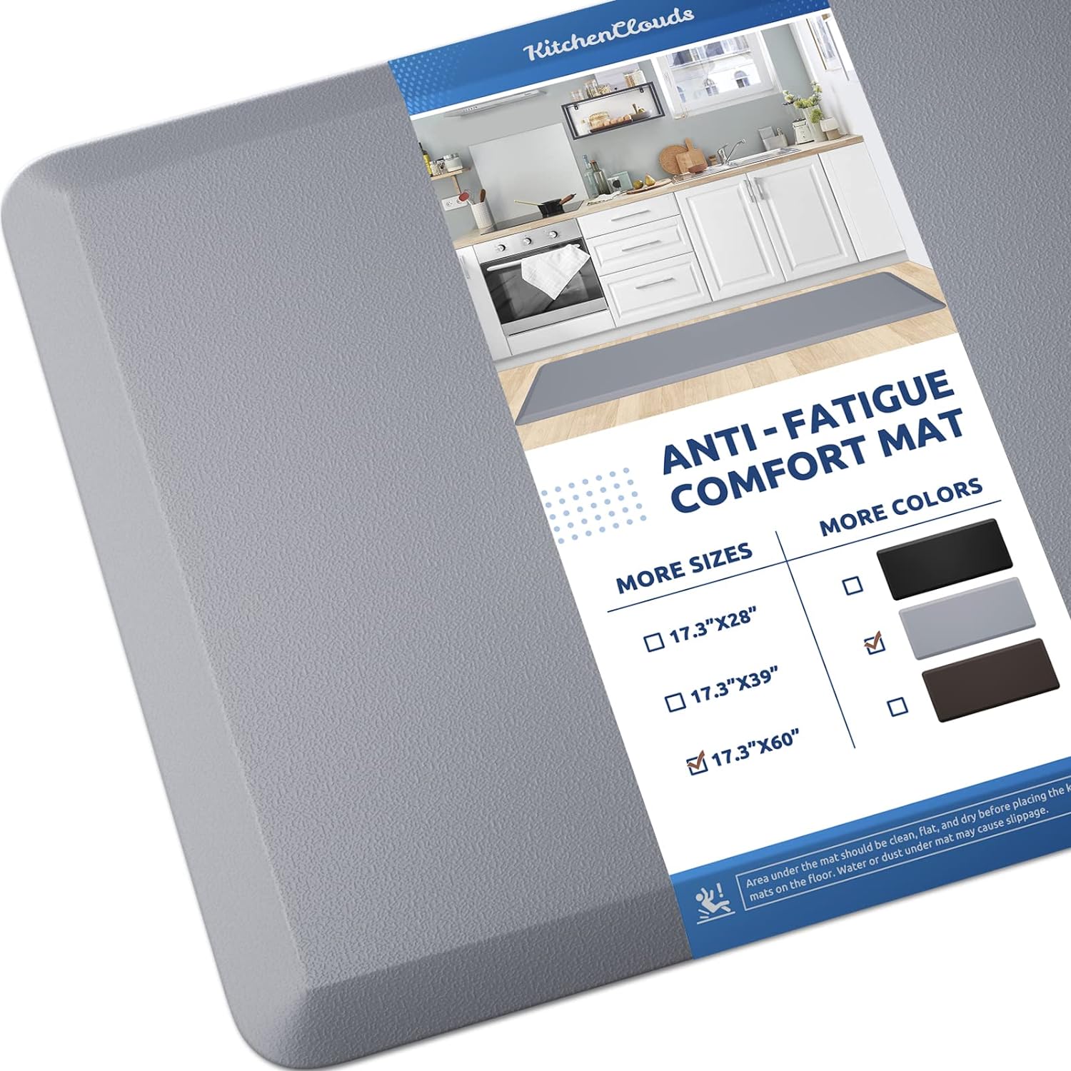 KitchenClouds Kitchen Mat Cushioned Anti Fatigue Rug 17.3