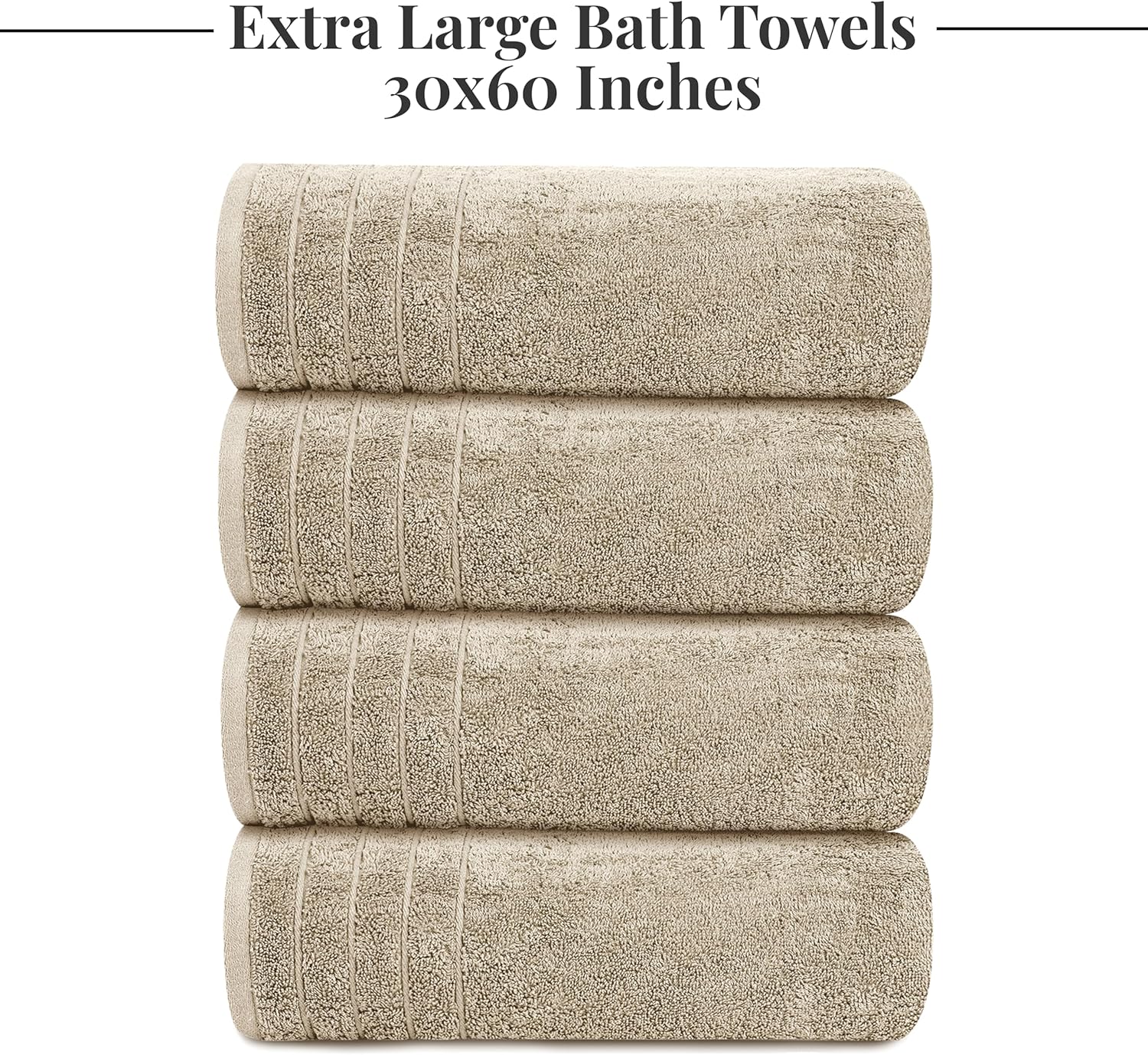 Tens Towels Extra Large Bath Towels 30 x 60 Inches, 100% Cotton, Larger & Lighter, Quicker to Dry, Lighter Weight, Super Soft and Absorbent, Perfect Bathroom Towels