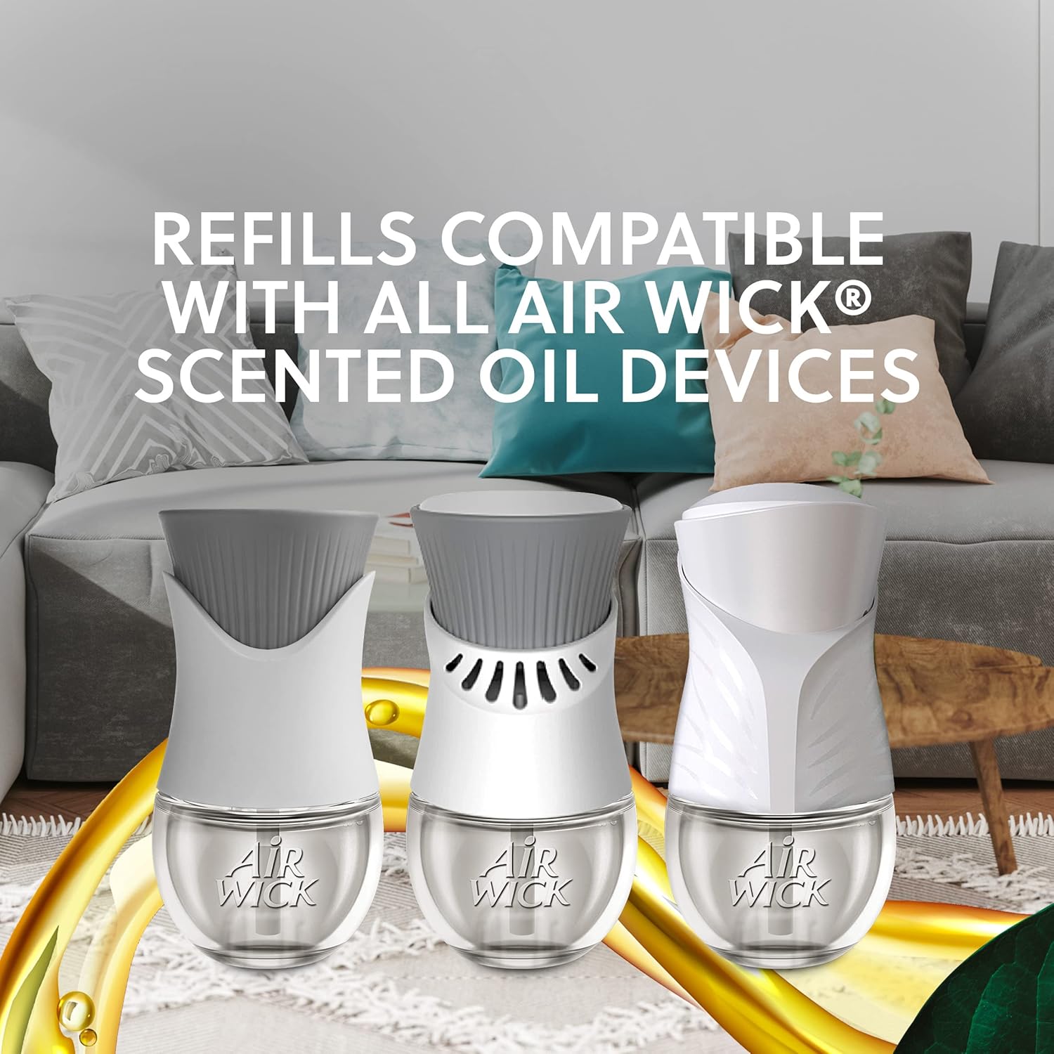 Air Wick Plug in Scented Oil Refill, 5 ct, Sandalwood , Air Freshener, Essential Oils