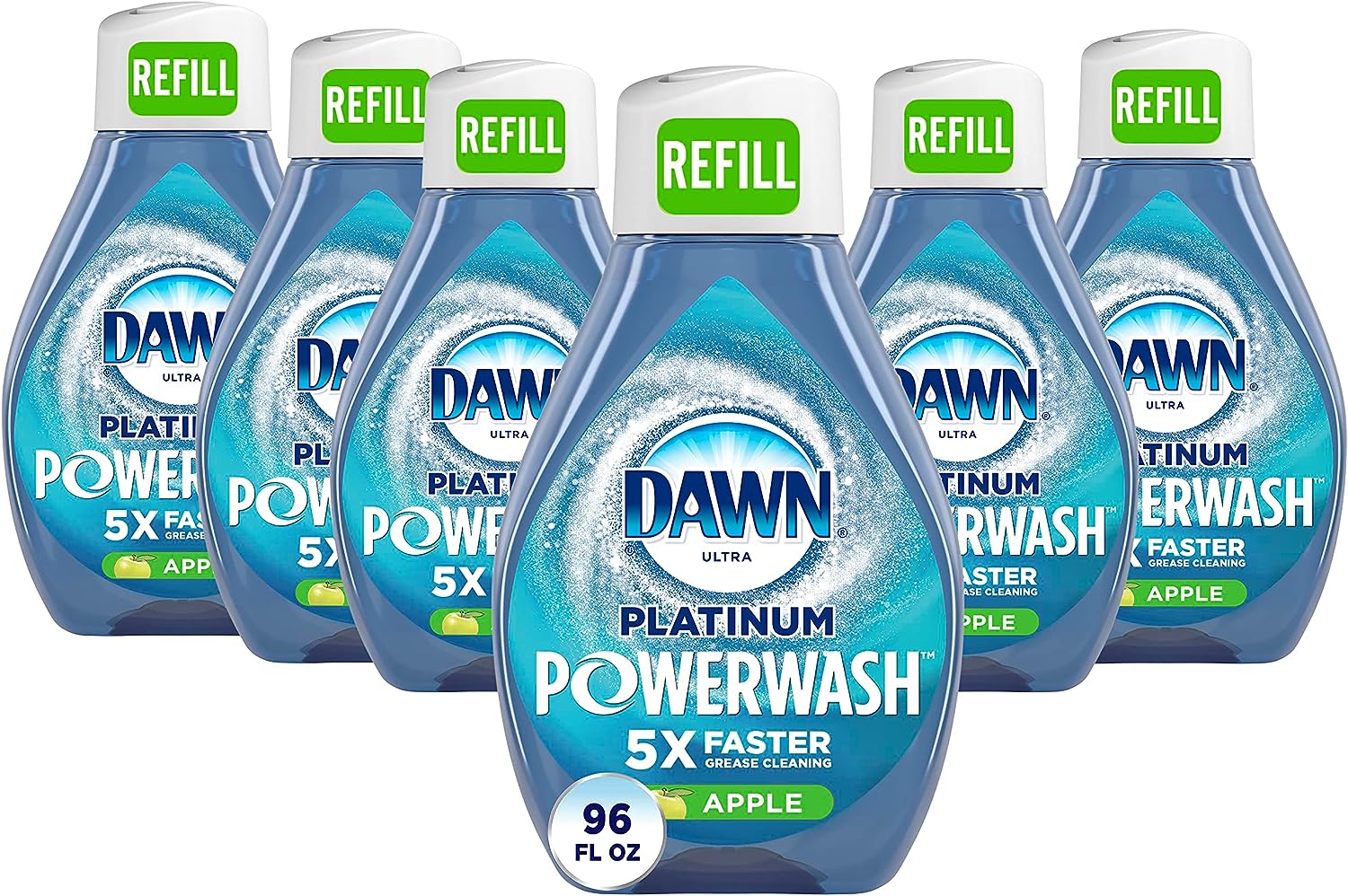 Dawn Platinum Powerwash Dish Spray, Dish Soap Cleaning Spray, Apple Scent Refill, 16 Fl Oz (Pack of 6) (Packaging may vary), Dish Soap Spray