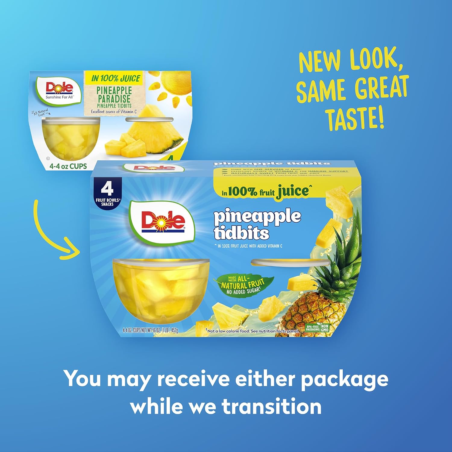 Dole Pineapple Tidbits in 100% Fruit Juice