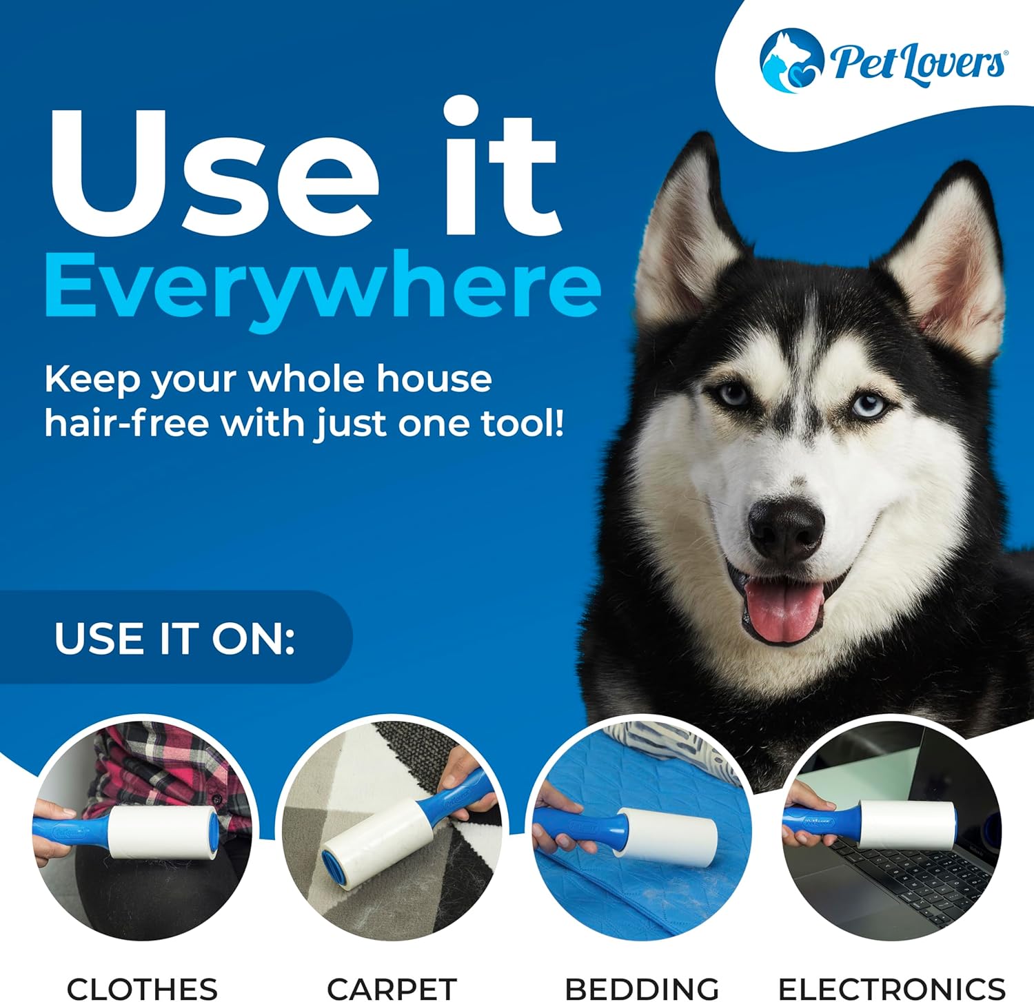 PetLovers Lint Rollers for Pet Hair Extra Sticky 420 Sheets - Lint Remover for Clothes