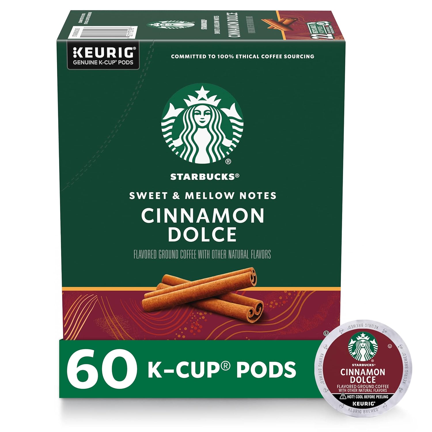 Starbucks K-Cup Coffee Pods, Starbucks Blonde Roast Coffee, Veranda Blend for Keurig Brewers, 100% Arabica, 6 boxes (60 pods total)