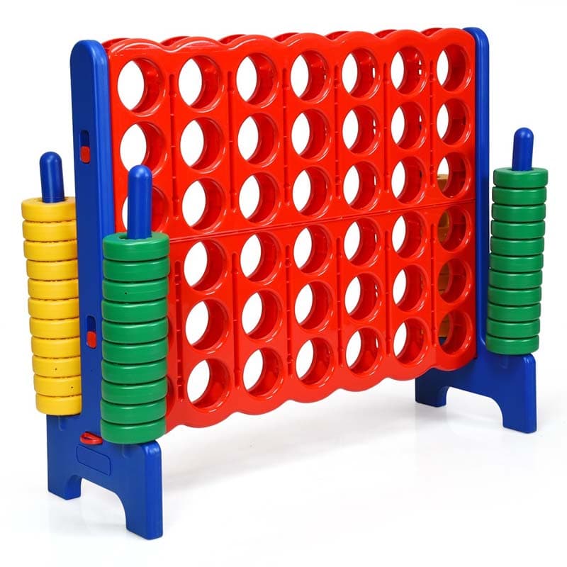 4-to-Score Giant Game Set with 42 Jumbo Rings & Quick-Release Slider