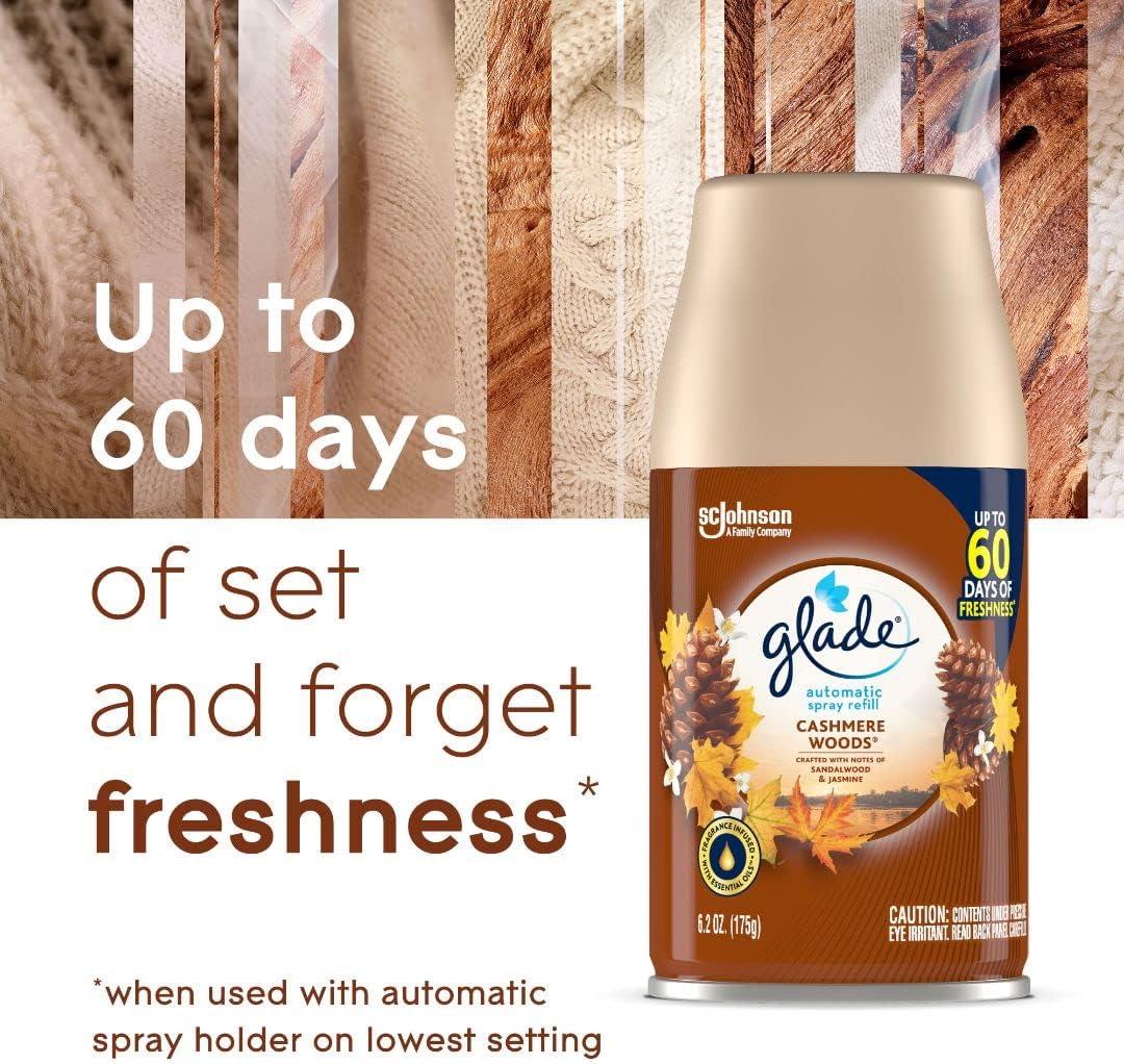 Glade Automatic Spray Air Freshener Refill, Scented Air Freshener for Home and Bathroom, Clean Linen, 6.2 Oz, 3 Count