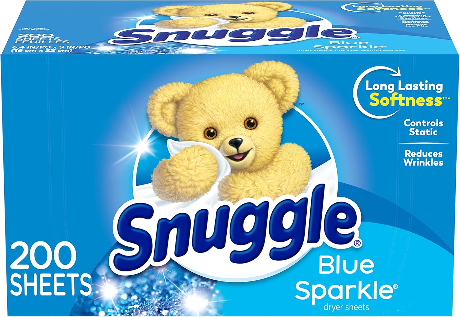 Snuggle Fabric Softener Dryer Sheets, Blue Sparkle, 200 Count