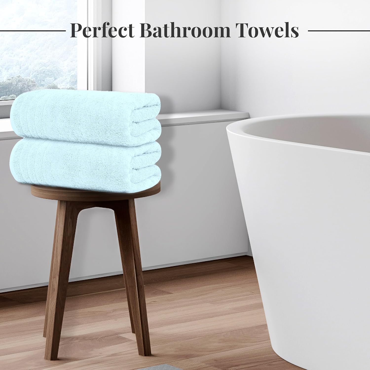 Tens Towels Extra Large Bath Towels 30 x 60 Inches, 100% Cotton, Larger & Lighter, Quicker to Dry, Lighter Weight, Super Soft and Absorbent, Perfect Bathroom Towels