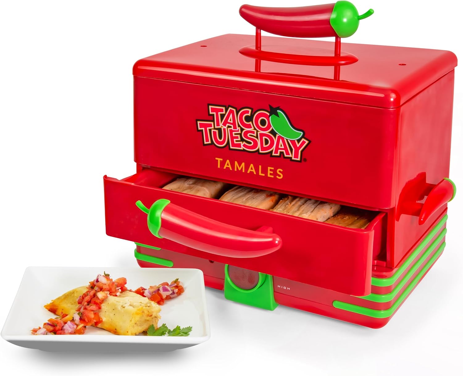 Nostalgia Extra Large Diner-Style Coca-Cola Hot Dog Steamer and Bun Warmer, 24 Hot Dog and 12 Bun Capacity, Steam Bratwursts, Sausages, Vegetables, Fish, Dumplings, Red