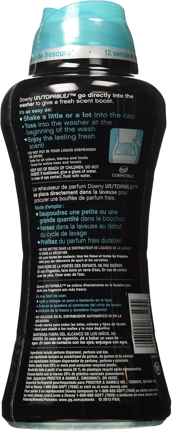 Downy Unstopables In Wash Scent Booster Beads, Fresh Scent, 24 oz, Downy Scent Booster Beads, Unstoppable Laundry Beads, Odor Protection